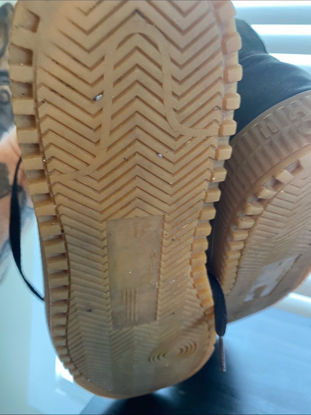 Off-White Men’s Olive and Gum High-Top Sneakers - Picture 7 of 8